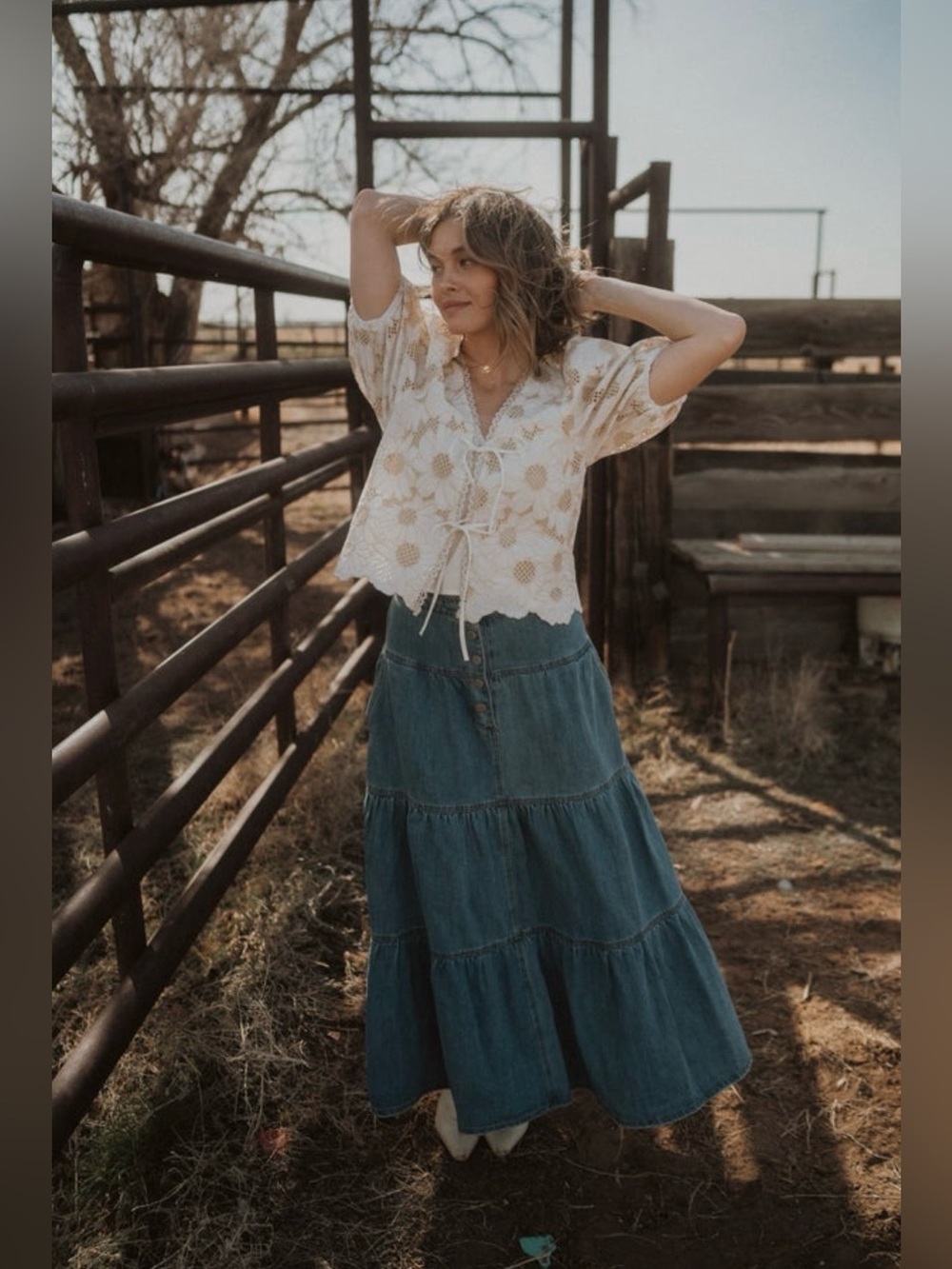 Goldie Lew Defying Gravity Denim Skirt